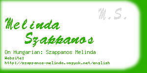 melinda szappanos business card